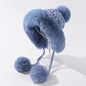 Winter Hats for Women Double Layer Fleece Line Beanie Hat with Bobble Pom Pom