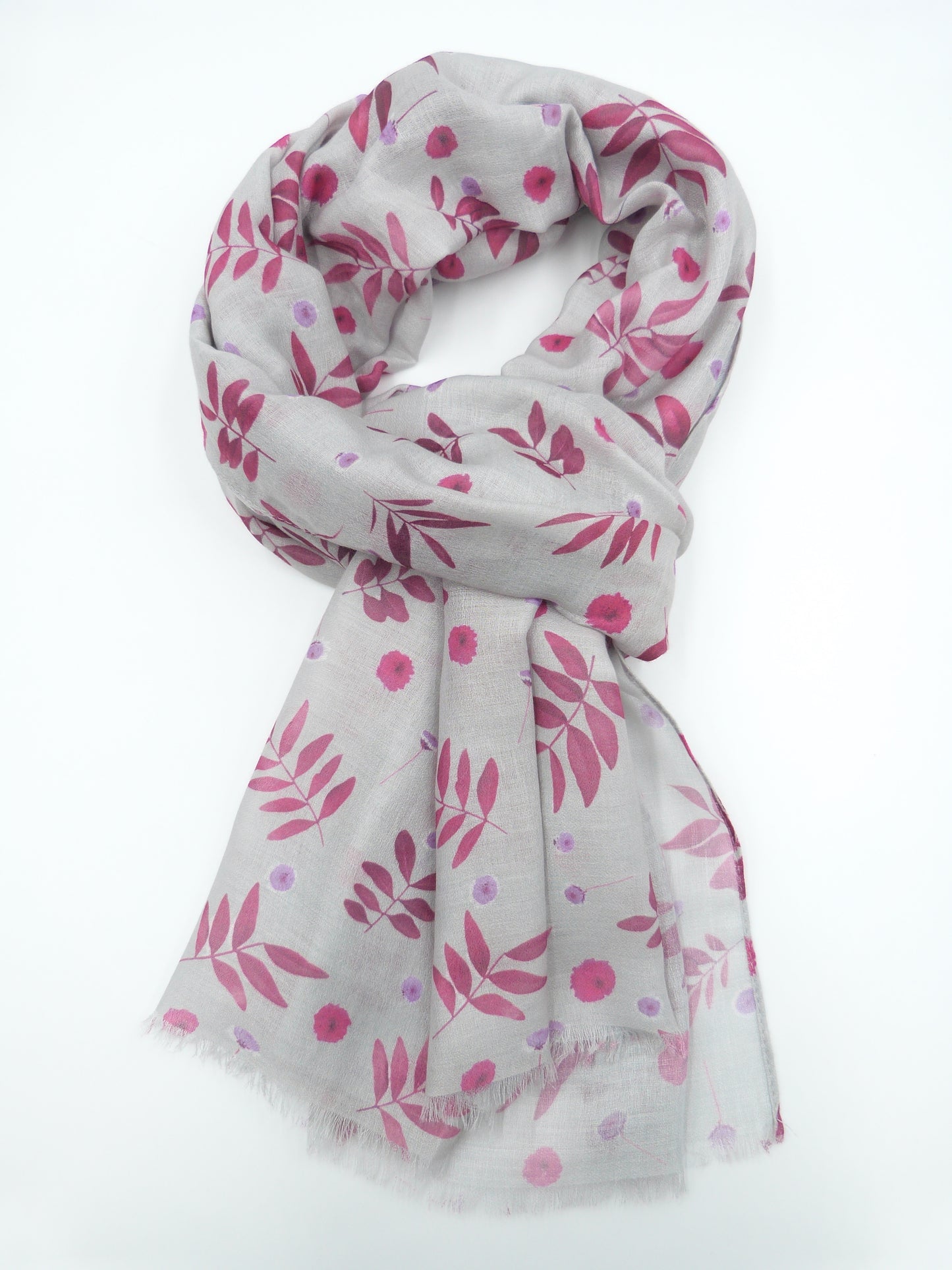 Mountain Ash Leaf Print Scarf