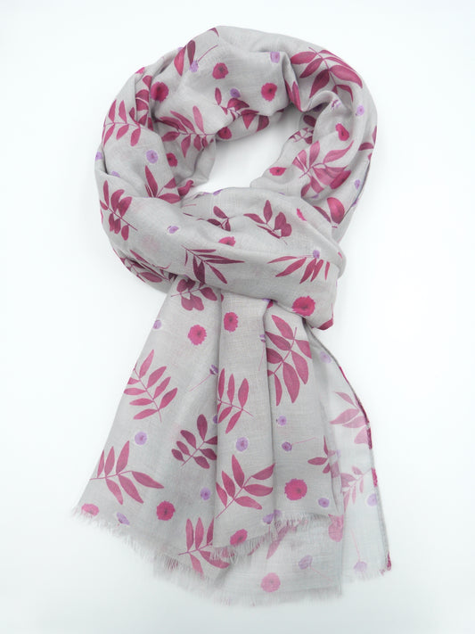 Mountain Ash Leaf Print Scarf