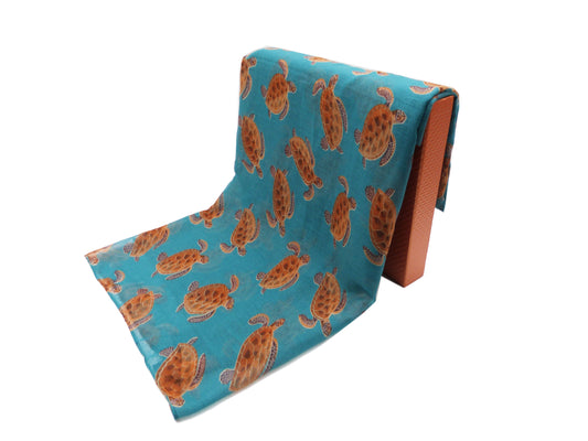 Sea Turtle Print Large High Quality Scarf