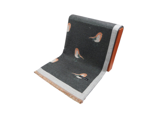 Robin Bird Printed Winter Wrap