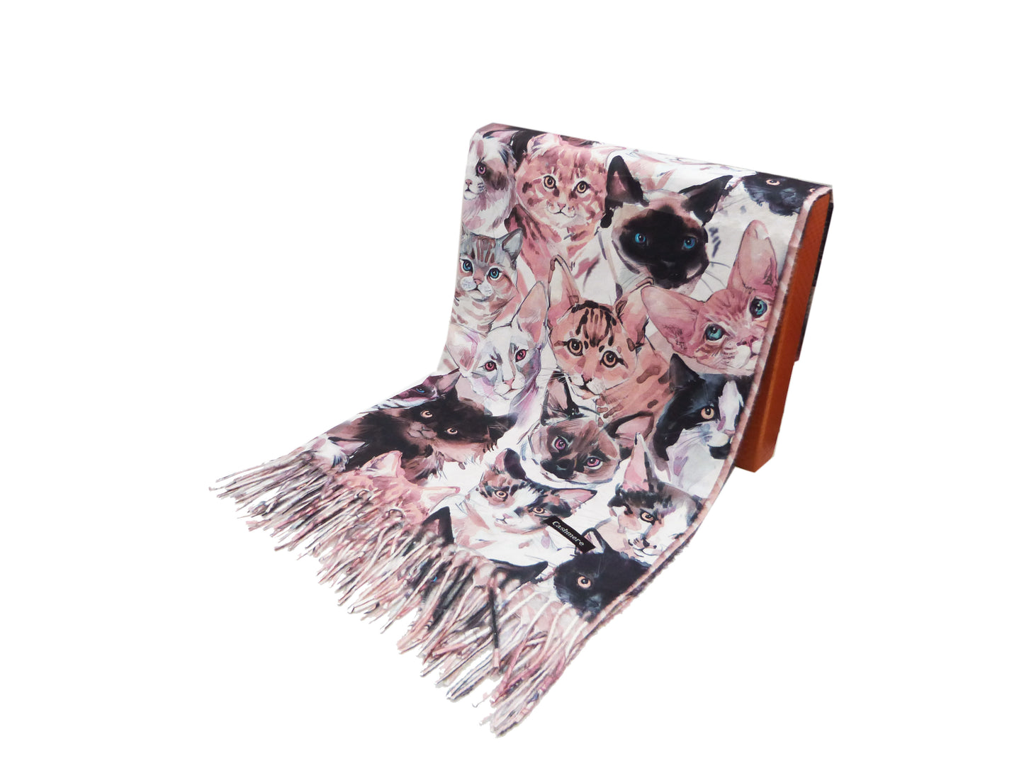 Cat Print Wrap Pashmina Cashmere Feel Scarf
