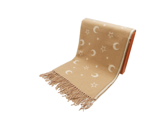 Moon And Star Winter Wrap Blanket Scarf