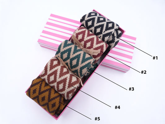 Rhombus Pattern Socks 5 Colours