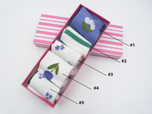 Flower Print Socks 5 Styles