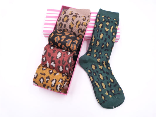 Leopard Pattern Socks 5 Colours