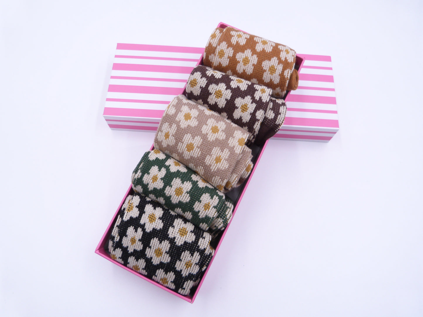 Daisy Flower Print Ladies Socks
