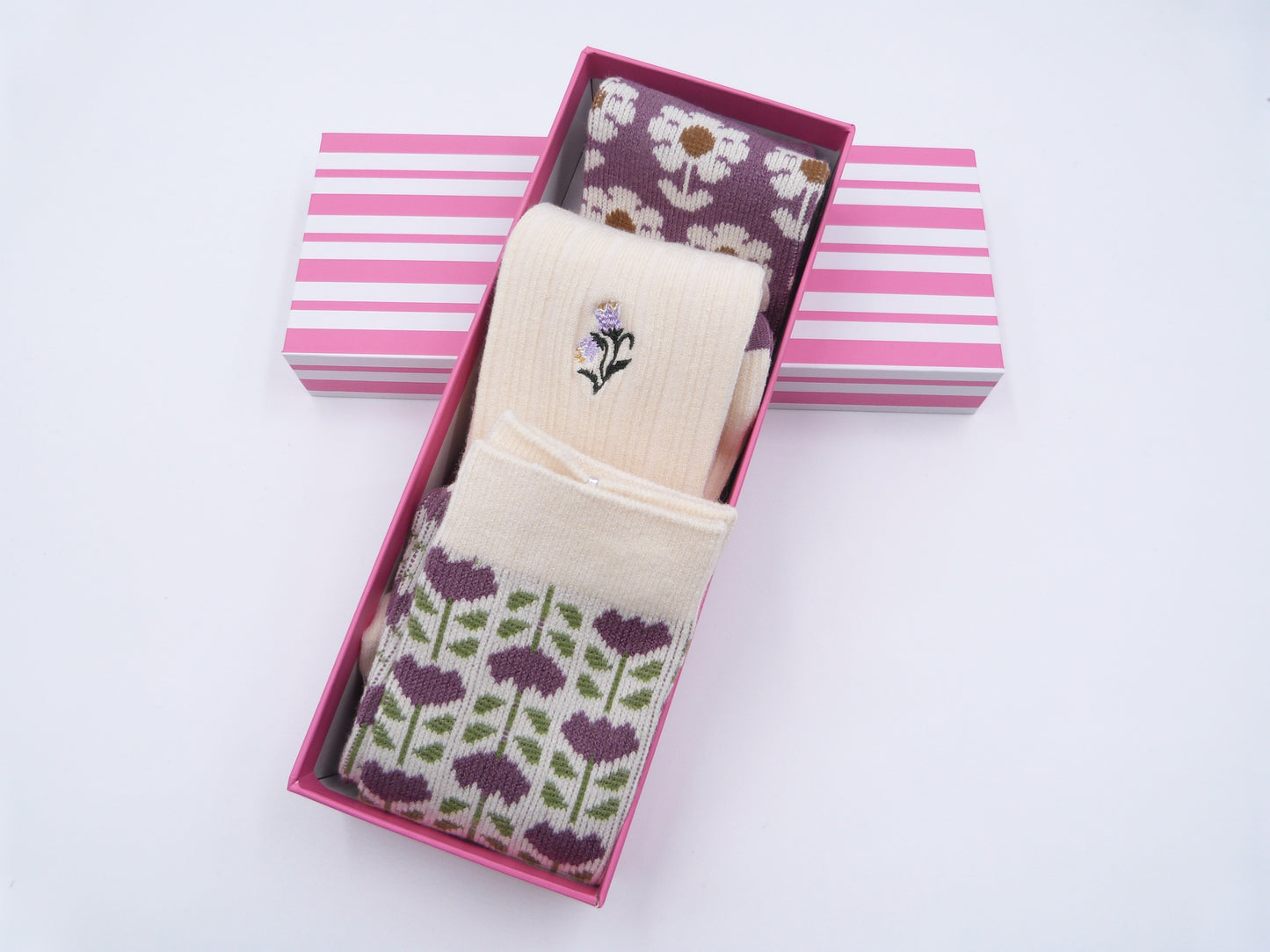 Flower Print Socks 3 Colours