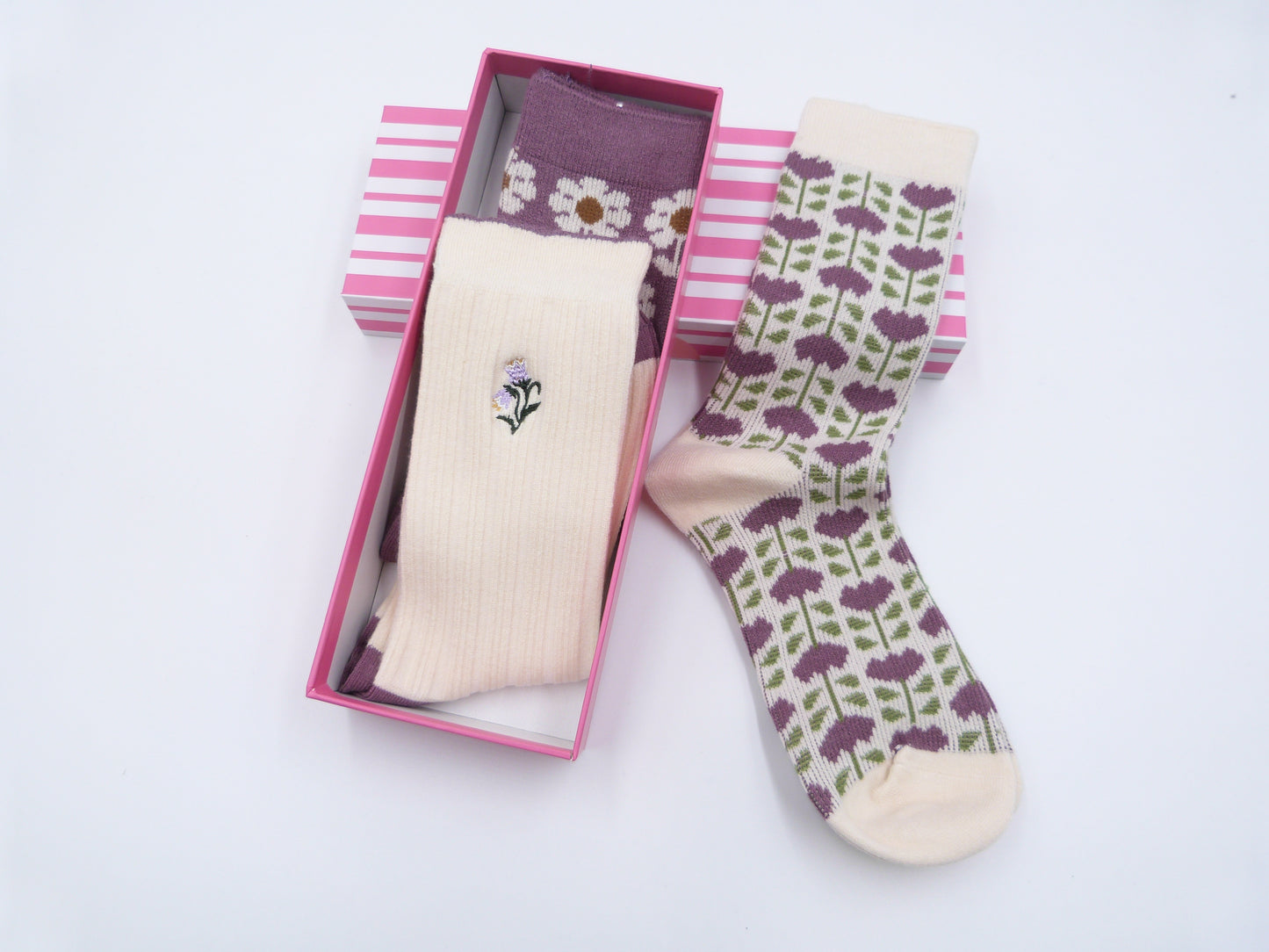 Flower Print Socks 3 Colours
