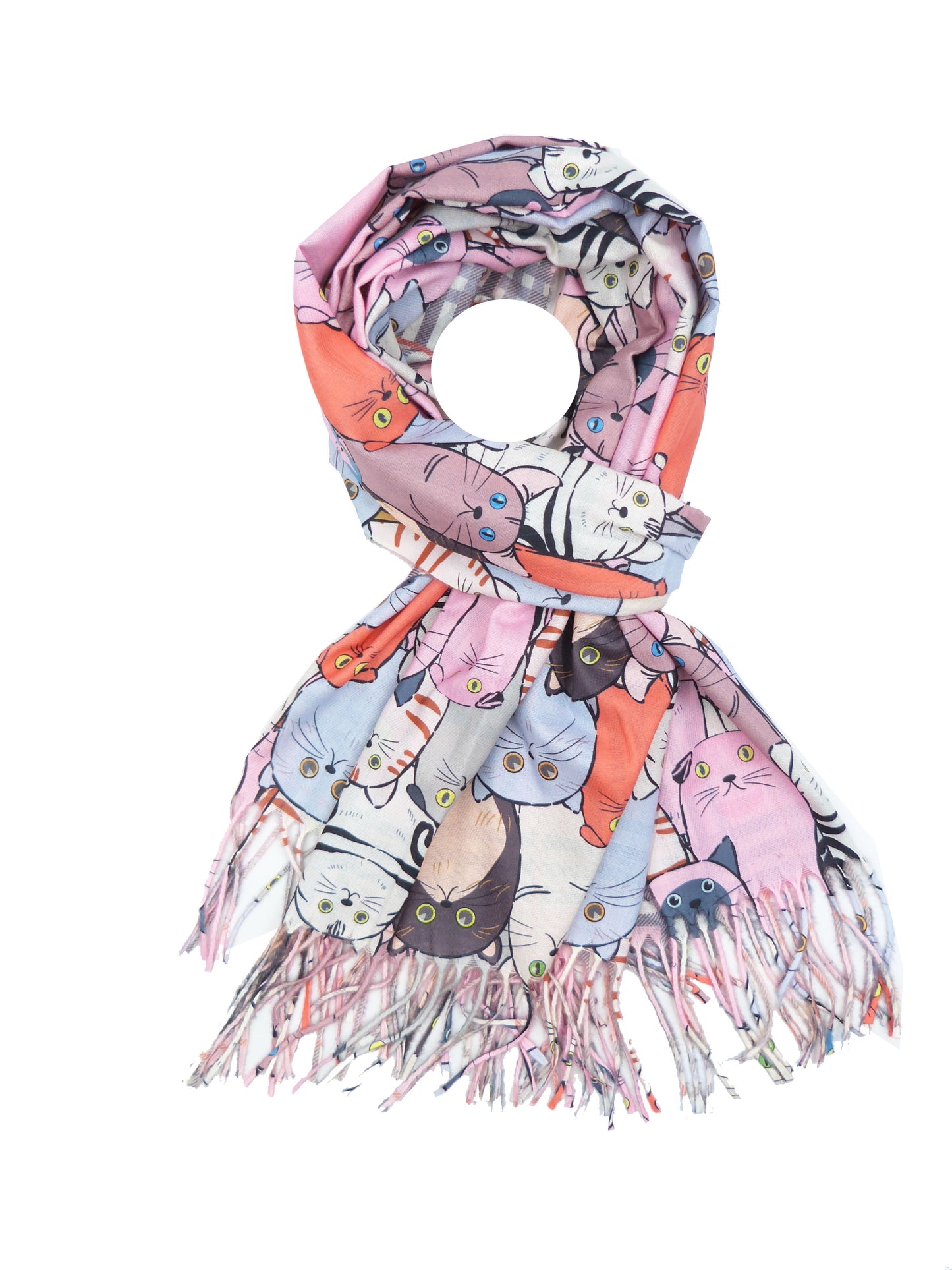 Cute Cat Wrap Pashmina Cashmere Feel