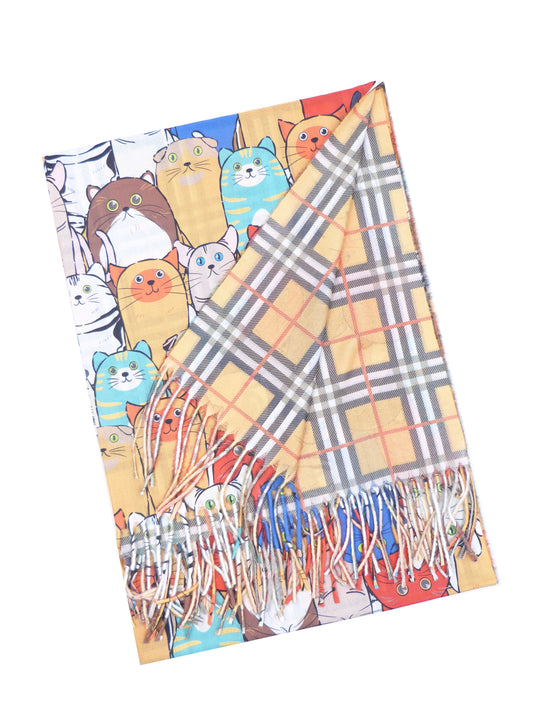 Cute Cat Wrap Pashmina Cashmere Feel