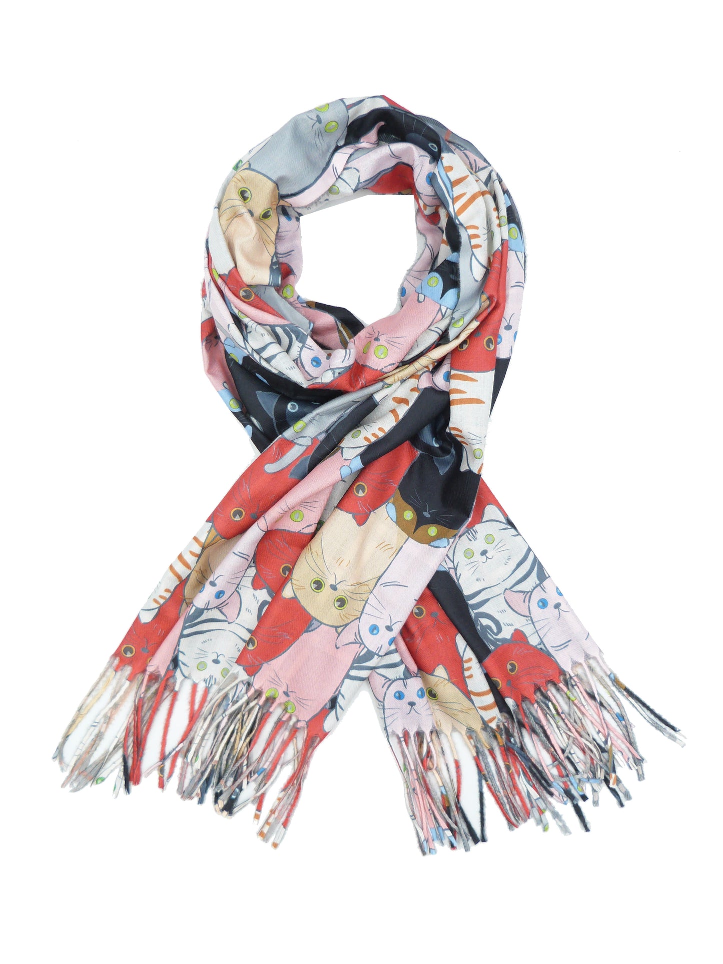 Cute Cat Wrap Pashmina Cashmere Feel