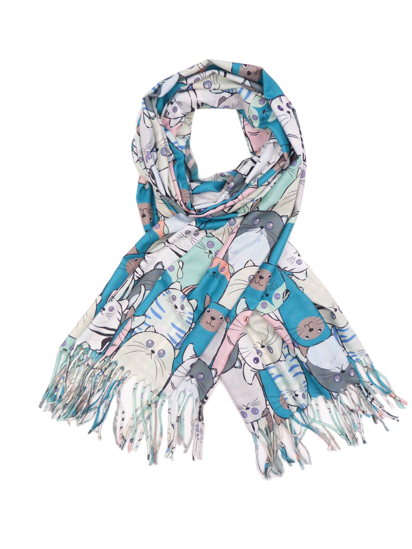 Cute Cat Wrap Pashmina Cashmere Feel