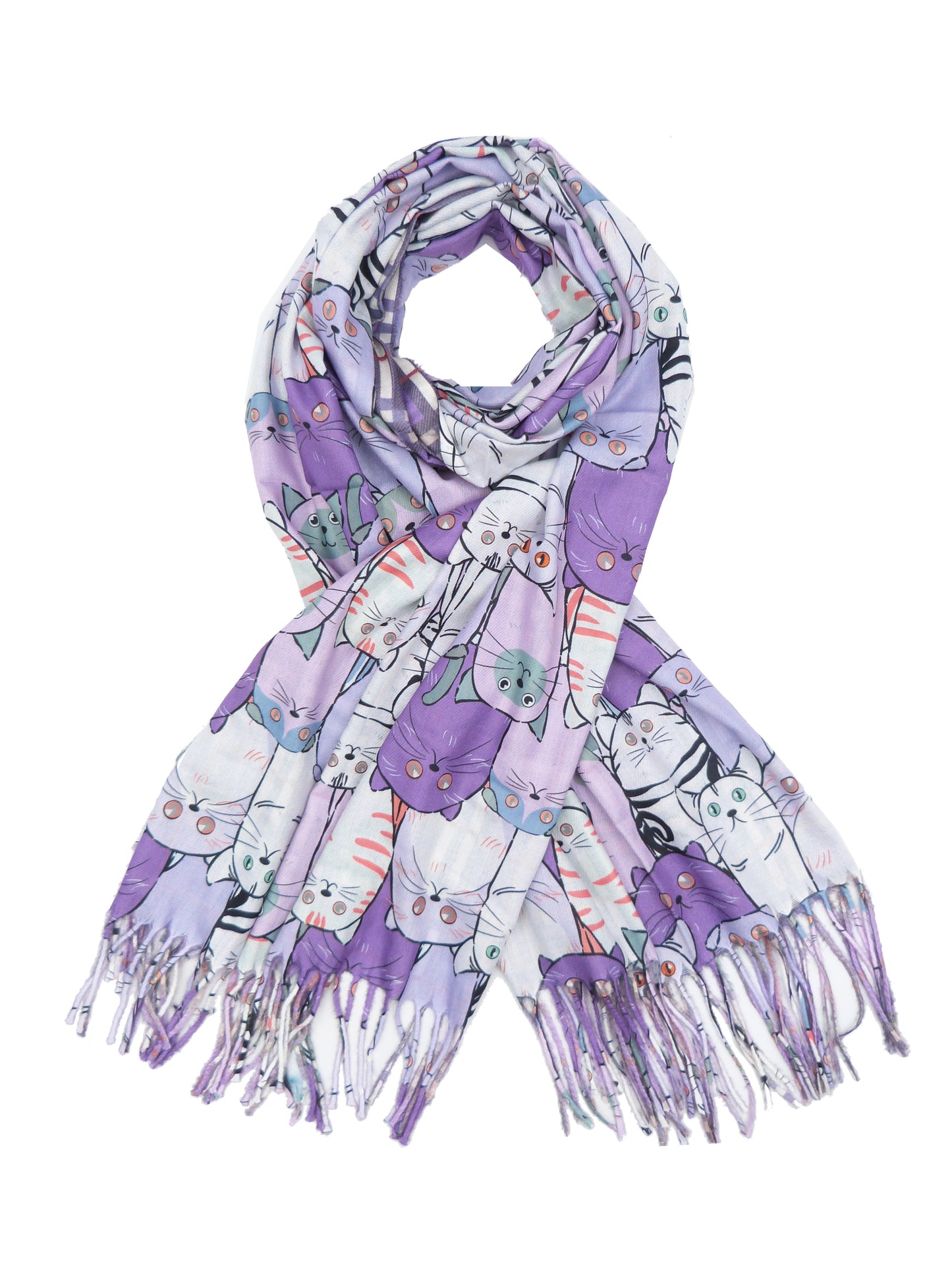 Cute Cat Wrap Pashmina Cashmere Feel