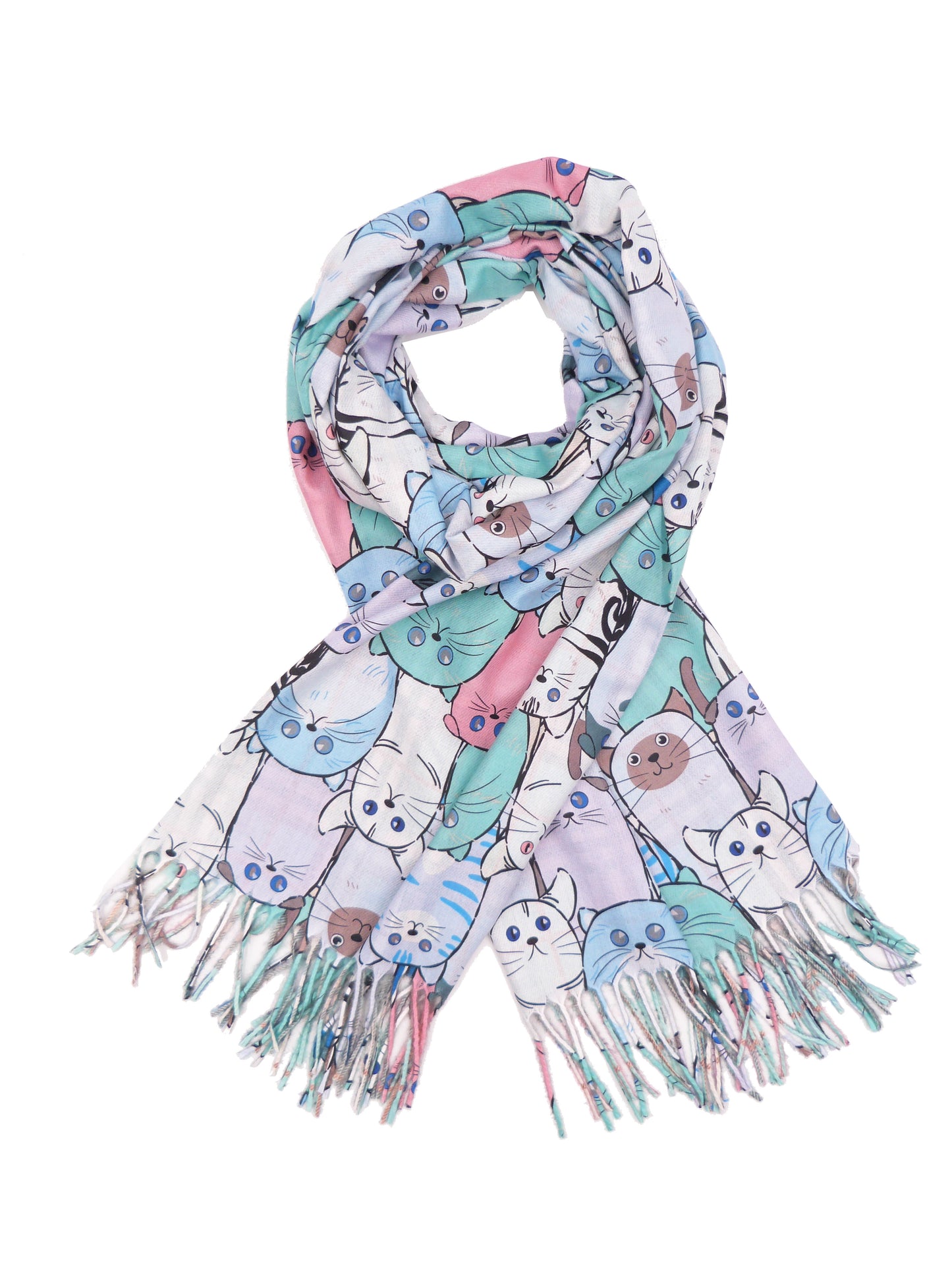 Cute Cat Wrap Pashmina Cashmere Feel