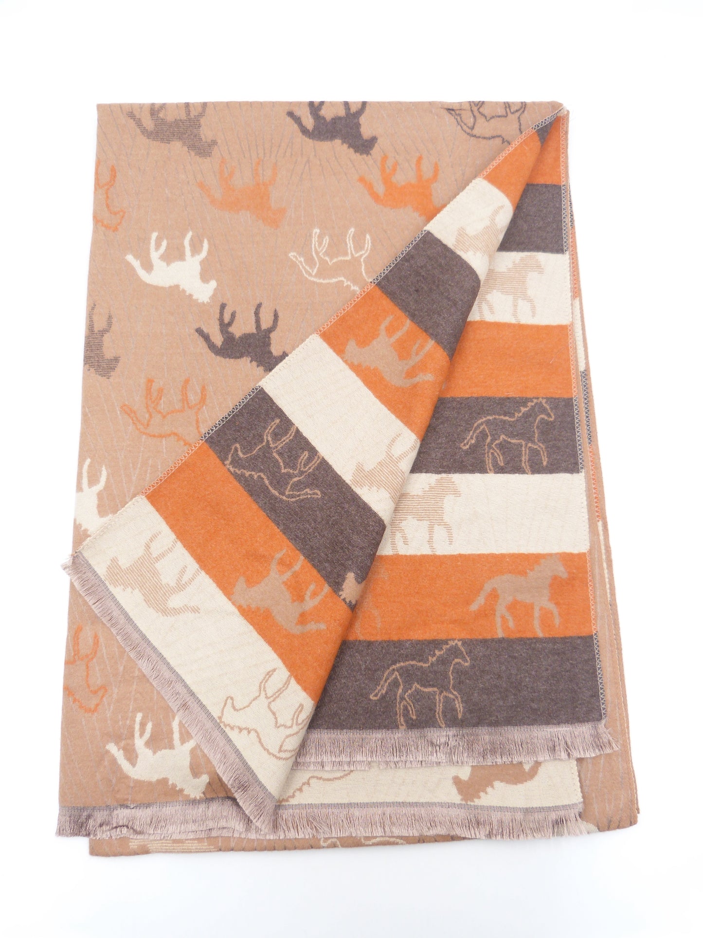 Horses  Printed Cashmere Feel Winter Wrap