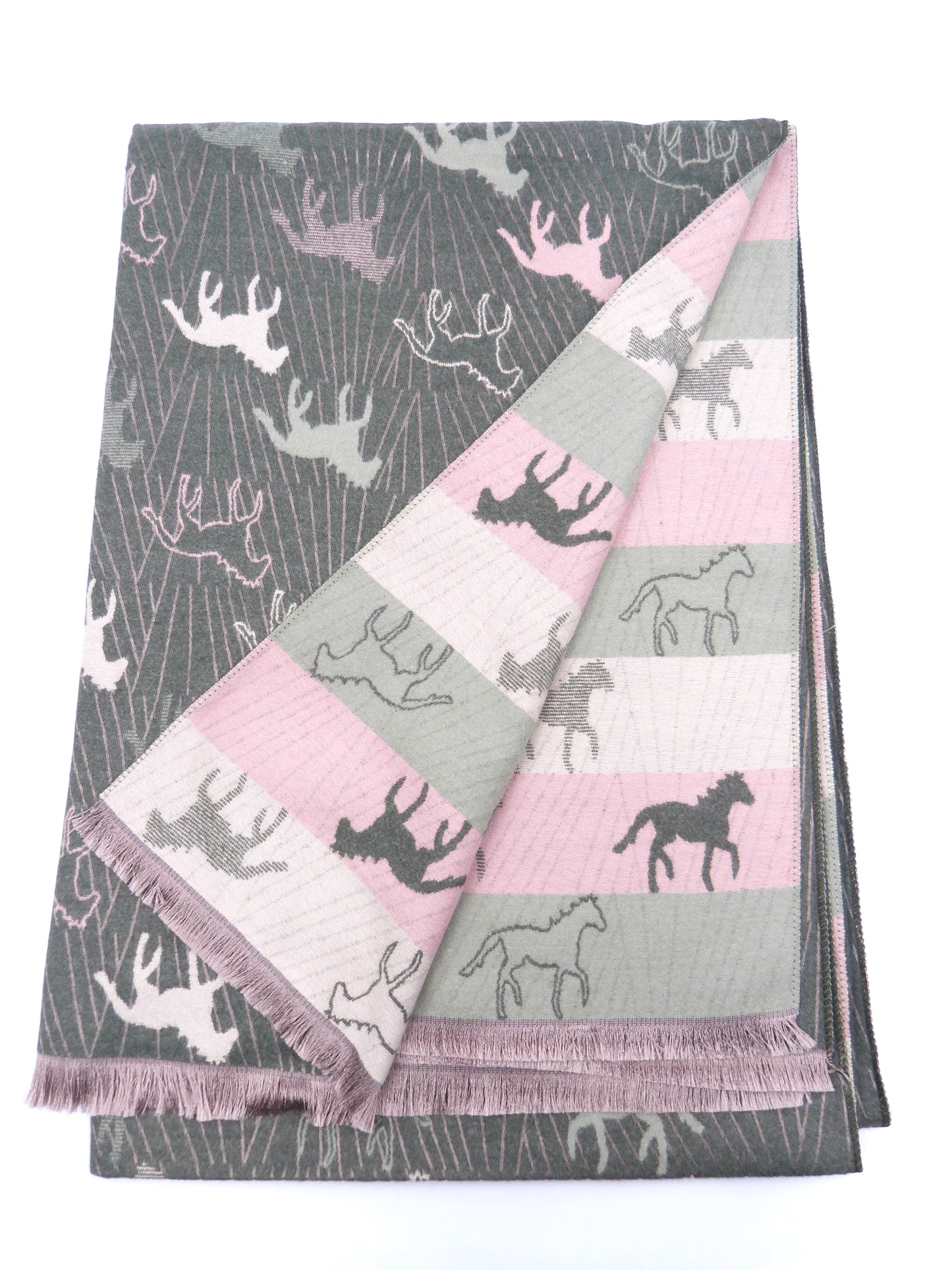 Horses  Printed Cashmere Feel Winter Wrap