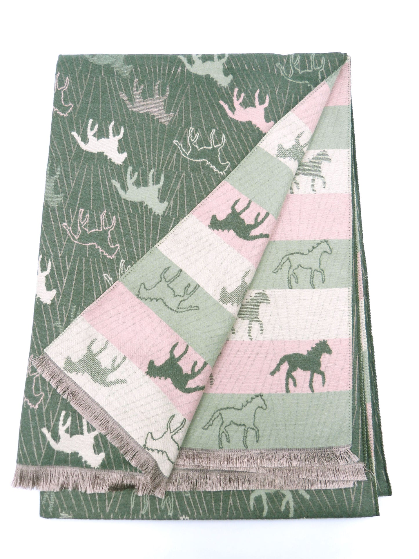 Horses  Printed Cashmere Feel Winter Wrap