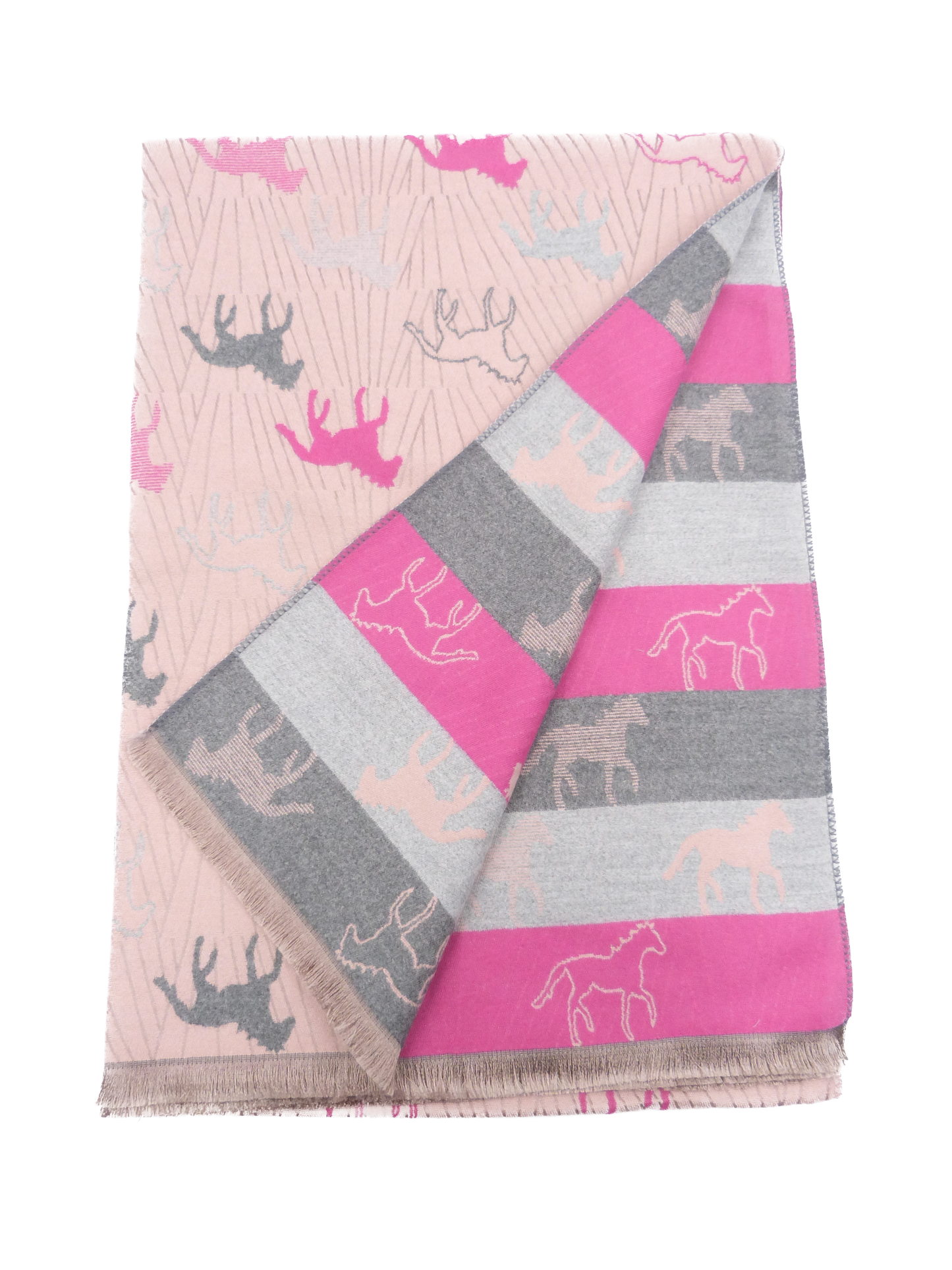Horses  Printed Cashmere Feel Winter Wrap