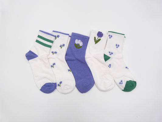 Flower Print Socks 5 Styles