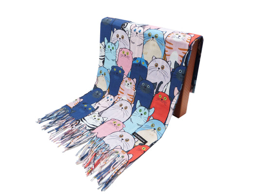 Cute Cat Wrap Pashmina Cashmere Feel