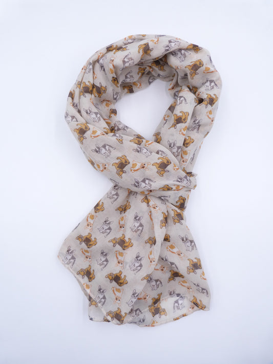 French Bulldog Print Scarf