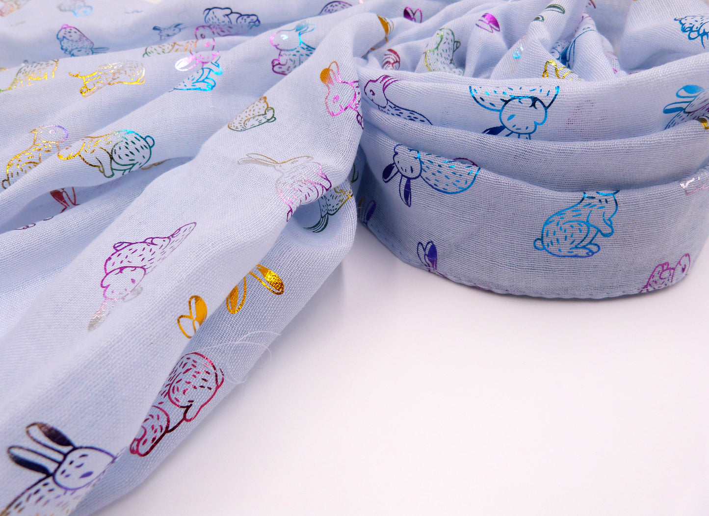 Glitter Rainbow Bunny Rabbit Scarf