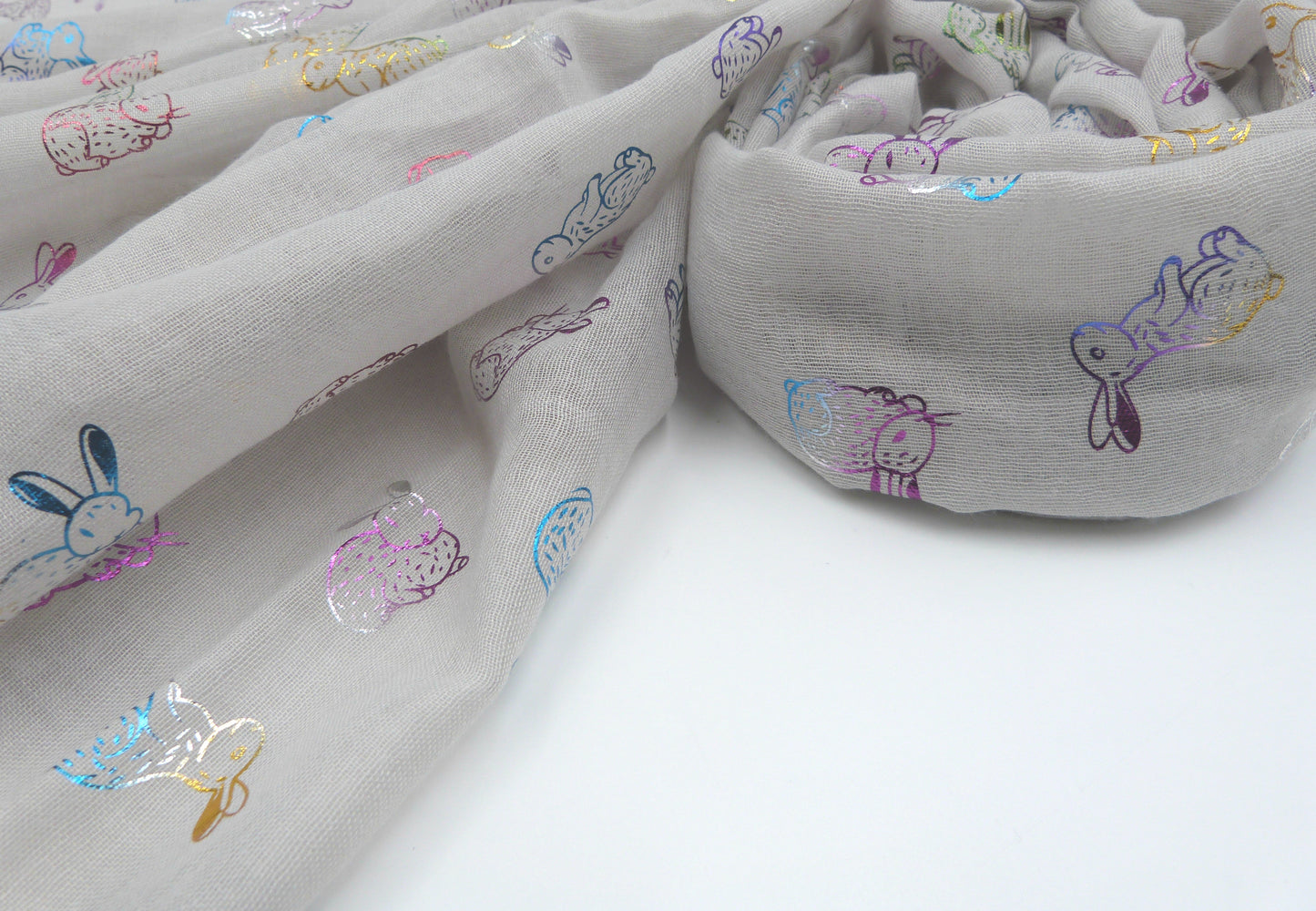 Glitter Rainbow Bunny Rabbit Scarf