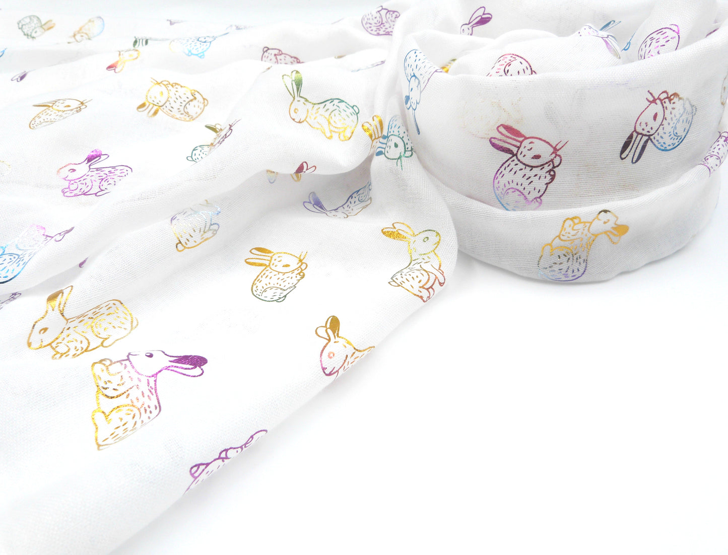Glitter Rainbow Bunny Rabbit Scarf