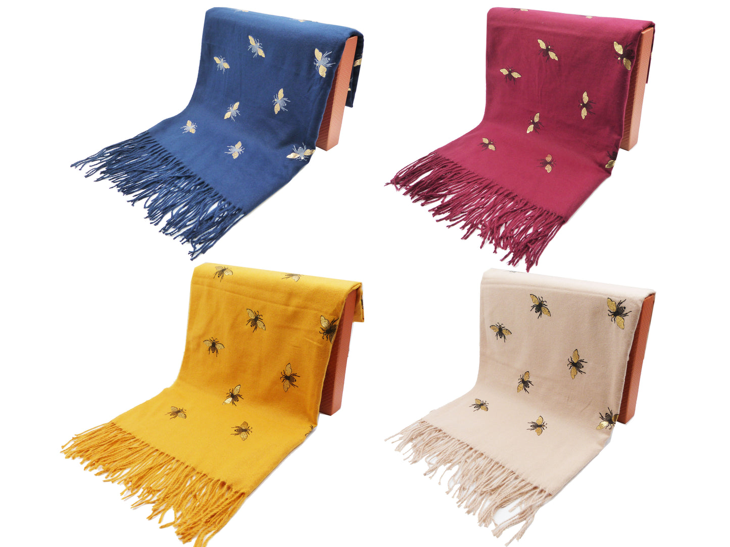 Glitter Bee Print Wrap Blanket Scarf