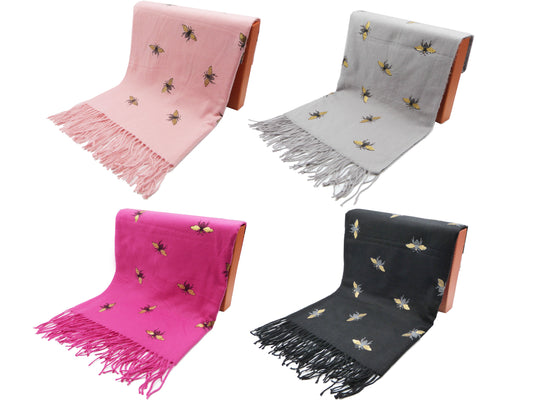 Glitter Bee Print Wrap Blanket Scarf