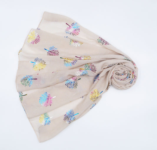 Glitter Tree Of Life Print Scarf
