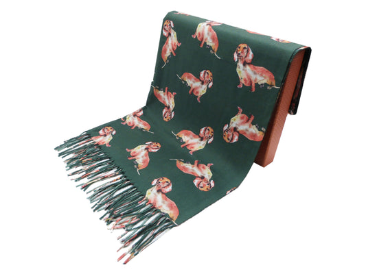Sausage dog Printed  Winter Wrap Pashmina Scarf